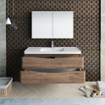 Fresca Tuscany 48" Rosewood Wall Hung Modern Bathroom Vanity w/ Medicine Cabinet