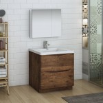 Tuscany 32" Rosewood Free Standing Modern Bathroom Vanity w/ Medicine Cabinet