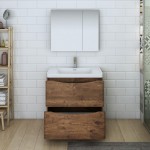 Tuscany 32" Rosewood Free Standing Modern Bathroom Vanity w/ Medicine Cabinet