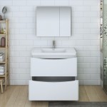 Tuscany 36 Glossy White Free Standing Modern Bathroom Vanity w/ Medicine Cabinet