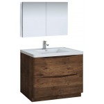 Tuscany 40" Rosewood Free Standing Modern Bathroom Vanity w/ Medicine Cabinet