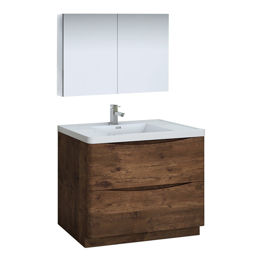 Tuscany 40" Rosewood Free Standing Modern Bathroom Vanity w/ Medicine Cabinet Tuscany 40" Rosewood Free Standing Modern Bathroom Vanity w/ Medicine Cabinet