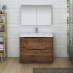 Tuscany 40" Rosewood Free Standing Modern Bathroom Vanity w/ Medicine Cabinet