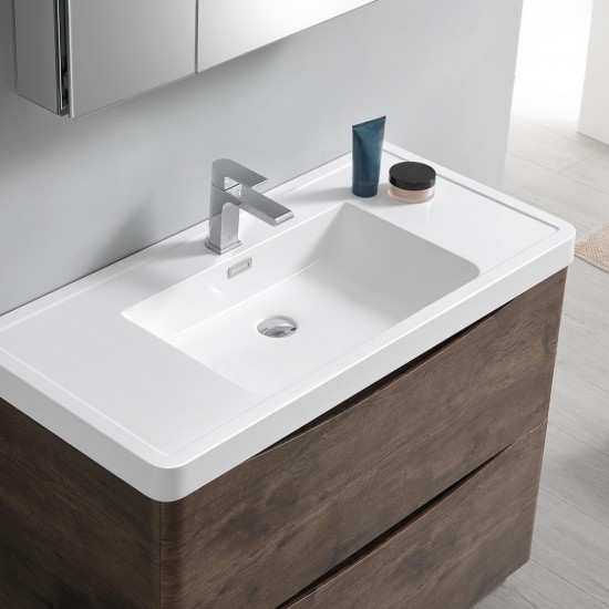 Tuscany 40" Rosewood Free Standing Modern Bathroom Vanity w/ Medicine Cabinet