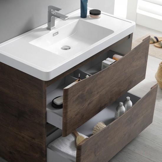 Tuscany 40" Rosewood Free Standing Modern Bathroom Vanity w/ Medicine Cabinet
