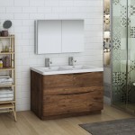 Tuscany 48 Rosewood Free Standing DBL Sink Bathroom Vanity w/ Medicine Cabinet