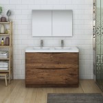 Tuscany 48 Rosewood Free Standing DBL Sink Bathroom Vanity w/ Medicine Cabinet