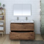 Tuscany 48 Rosewood Free Standing DBL Sink Bathroom Vanity w/ Medicine Cabinet