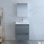 Catania 24" Ocean Gray Wall Hung Modern Bathroom Vanity w/ Medicine Cabinet