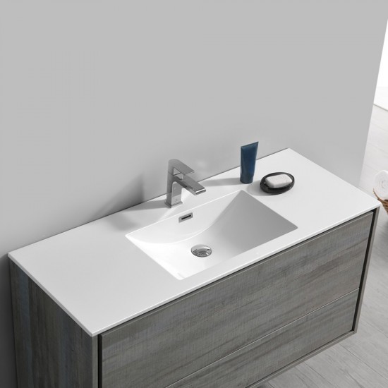 Catania 48" Ocean Gray Wall Hung Modern Bathroom Vanity w/ Medicine Cabinet