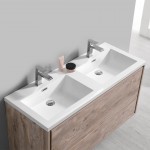 Catania 48 Wood Wall Hung Double Sink Bathroom Vanity w/ Medicine Cabinet