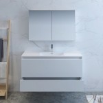 Catania 48" Glossy White Wall Hung Modern Bathroom Vanity w/ Medicine Cabinet