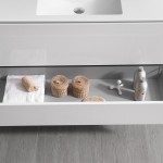 Catania 48" Glossy White Wall Hung Modern Bathroom Vanity w/ Medicine Cabinet