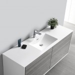 Catania 60 Gray Wall Hung Single Sink Modern Bathroom Vanity w/ Medicine Cabinet