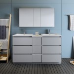 60 Gray Free Standing Dbl Sink Bathroom Vanity, Medicine Cabinet