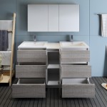 60 Ash Gray Free Standing Dbl Sink Bathroom Vanity, Medicine Cabinet