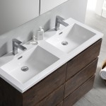 48 Rosewood Free Standing Double Sink Modern Bathroom Vanity w/ Medicine Cabinet