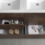 48 Rosewood Free Standing Double Sink Modern Bathroom Vanity w/ Medicine Cabinet