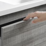 30 Glossy Ash Gray Free Standing Modern Bathroom Vanity w/ Medicine Cabinet