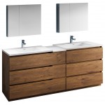 84 Rosewood Free Standing Double Sink Modern Bathroom Vanity w/ Medicine Cabinet