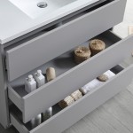 Fresca Lazzaro 42" Gray Free Standing Modern Bathroom Vanity w/ Medicine Cabinet