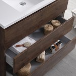 Lazzaro 42" Rosewood Free Standing Modern Bathroom Vanity w/ Medicine Cabinet