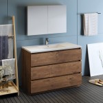 Lazzaro 48" Rosewood Free Standing Modern Bathroom Vanity w/ Medicine Cabinet