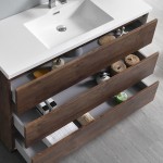 Lazzaro 48" Rosewood Free Standing Modern Bathroom Vanity w/ Medicine Cabinet