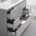 60 Gray Free Standing Single Sink Modern Bathroom Vanity w/ Medicine Cabinet