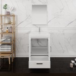 Imperia 24 Glossy White Free Standing Modern Bathroom Vanity w/ Medicine Cabinet