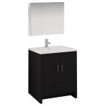 Imperia 30 Dark Gray Oak Free Standing Bathroom Vanity w/ Medicine Cabinet