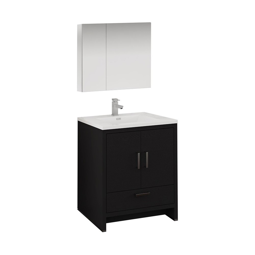 Imperia 30 Dark Gray Oak Free Standing Bathroom Vanity w/ Medicine Cabinet