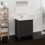 Imperia 30 Dark Gray Oak Free Standing Bathroom Vanity w/ Medicine Cabinet