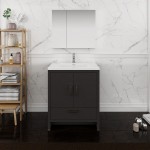 Imperia 30 Dark Gray Oak Free Standing Bathroom Vanity w/ Medicine Cabinet