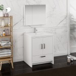 Imperia 30 Glossy White Free Standing Modern Bathroom Vanity w/ Medicine Cabinet