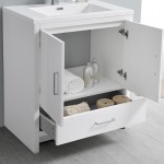 Imperia 30 Glossy White Free Standing Modern Bathroom Vanity w/ Medicine Cabinet