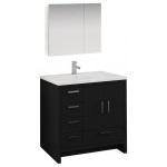 Imperia 36 Dark Gray Oak Free Standing Bathroom Vanity w/ Medicine Cabinet- Left