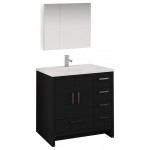 Imperia 36 Dark Gray Free Standing Bathroom Vanity w/ Medicine Cabinet - Right