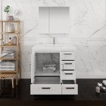 Imperia 36 White Free Standing Bathroom Vanity w/ Medicine Cabinet - Right