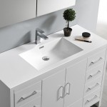 Imperia 48 Glossy White Free Standing Modern Bathroom Vanity w/ Medicine Cabinet