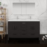 Imperia 60 Dark Gray Free Standing DBL Sink Bathroom Vanity w/ Medicine Cabinet