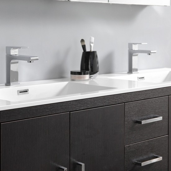 Imperia 60 Dark Gray Free Standing DBL Sink Bathroom Vanity w/ Medicine Cabinet