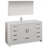 Imperia 60 White Free Standing Single Sink Bathroom Vanity w/ Medicine Cabinet