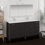 Imperia 72 Dark Gray Free Standing DBL Sink Bathroom Vanity w/ Medicine Cabinet