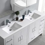 Imperia 72 White Free Standing Double Sink Bathroom Vanity w/ Medicine Cabinet