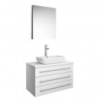 FVN6183WH-VSL Modello 32 White Wall Hung Bathroom Vanity with Medicine Cabinet