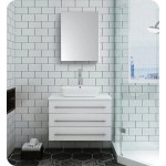 FVN6183WH-VSL Modello 32 White Wall Hung Bathroom Vanity with Medicine Cabinet