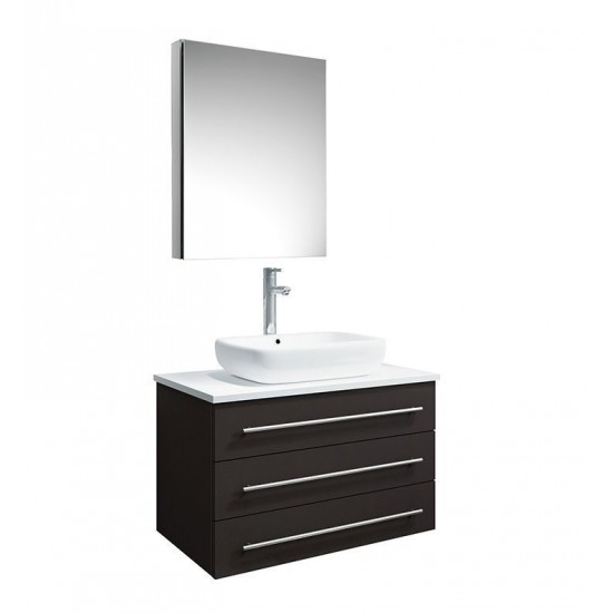 FVN6183ES-VSL Modello 32 Espresso Wall Hung Bathroom Vanity & Medicine Cabinet