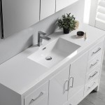 Imperia 60 White Free Standing Modern Bathroom Cabinet w/ Integrated Single Sink