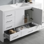 Imperia 60 White Free Standing Modern Bathroom Cabinet w/ Integrated Single Sink